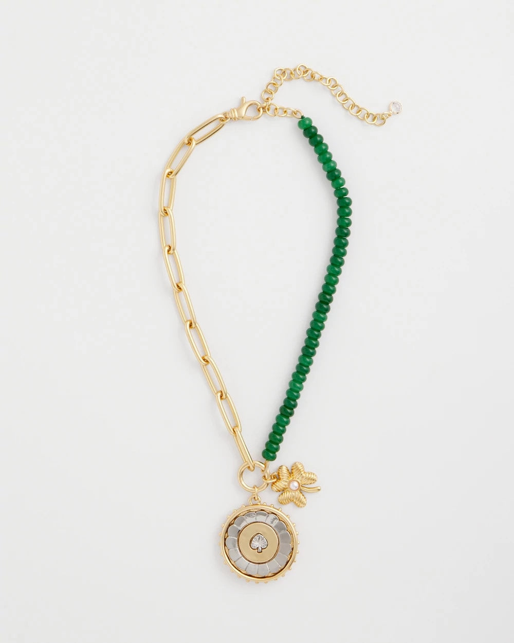 Chico's Classic - Short Clover Pendant Necklace Green