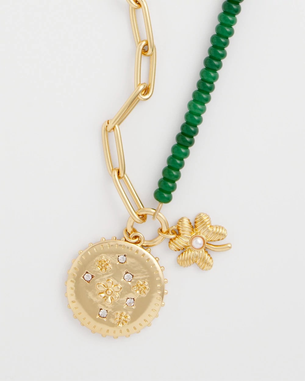 Chico's Classic - Short Clover Pendant Necklace Green