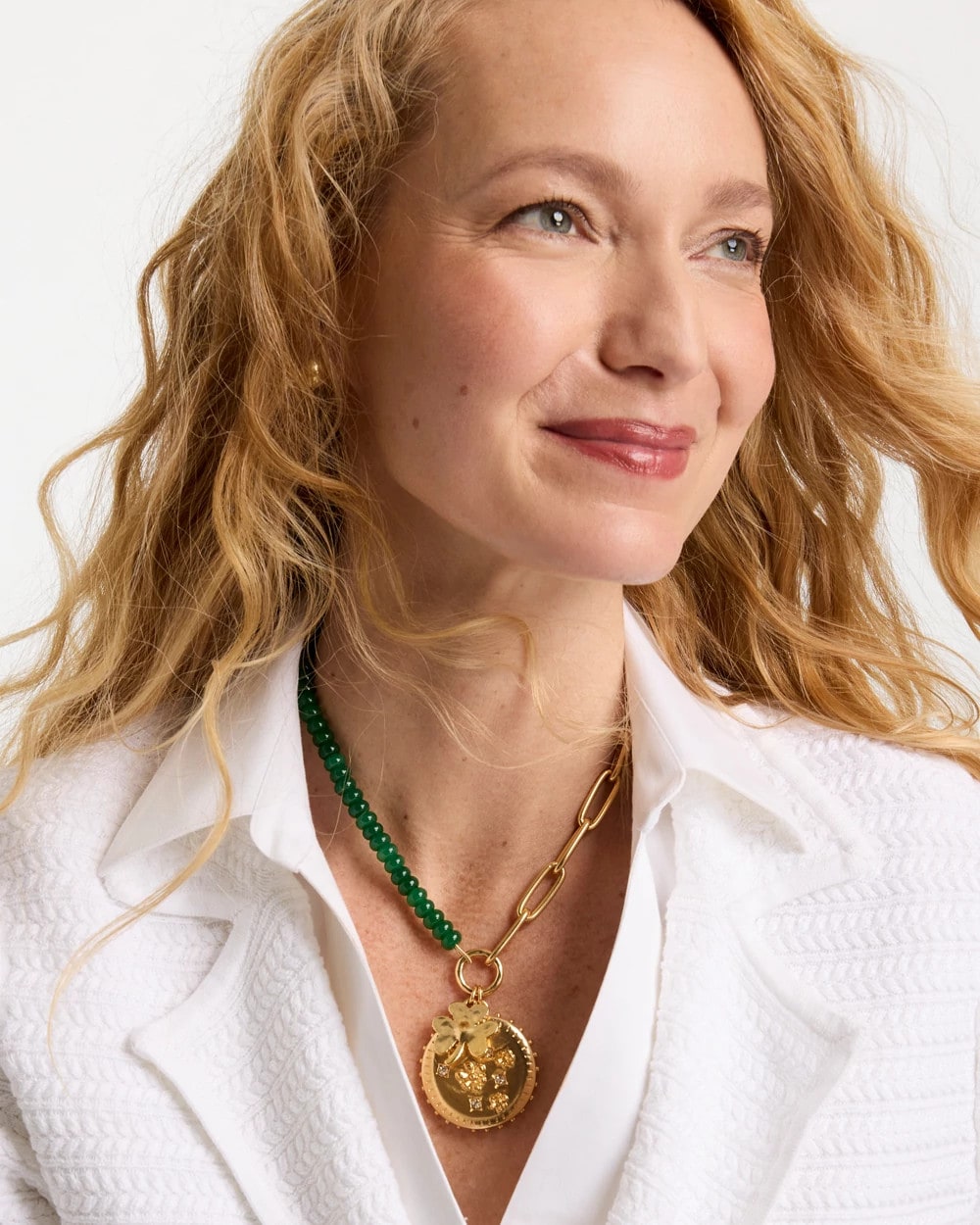 Chico's Classic - Short Clover Pendant Necklace Green