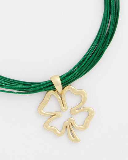 Chico's Classic - Clover Pendant Necklace Green