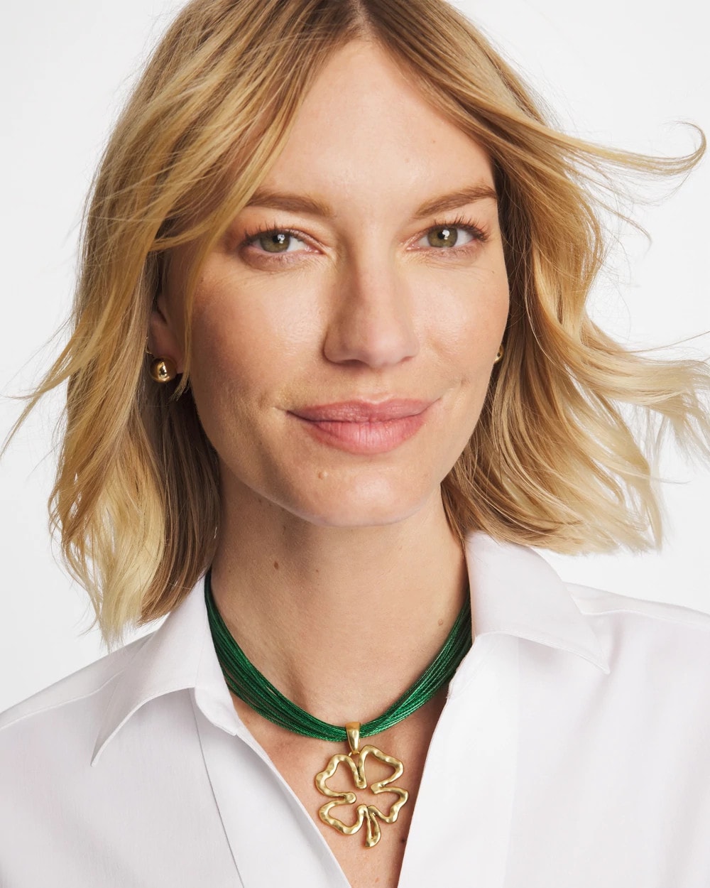 Chico's Classic - Clover Pendant Necklace Green