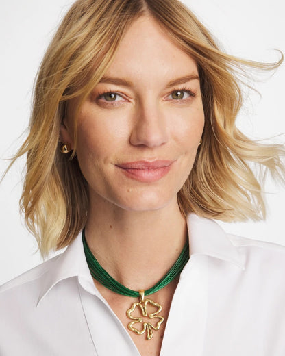 Chico's Classic - Clover Pendant Necklace Green