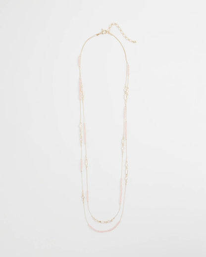 Chico's Discount - Pink Double-Strand Necklace Pink