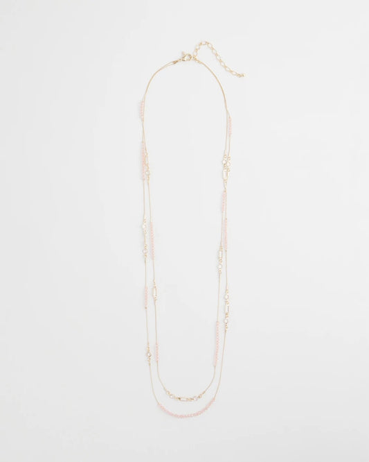 Chico's Discount - Pink Double-Strand Necklace Pink