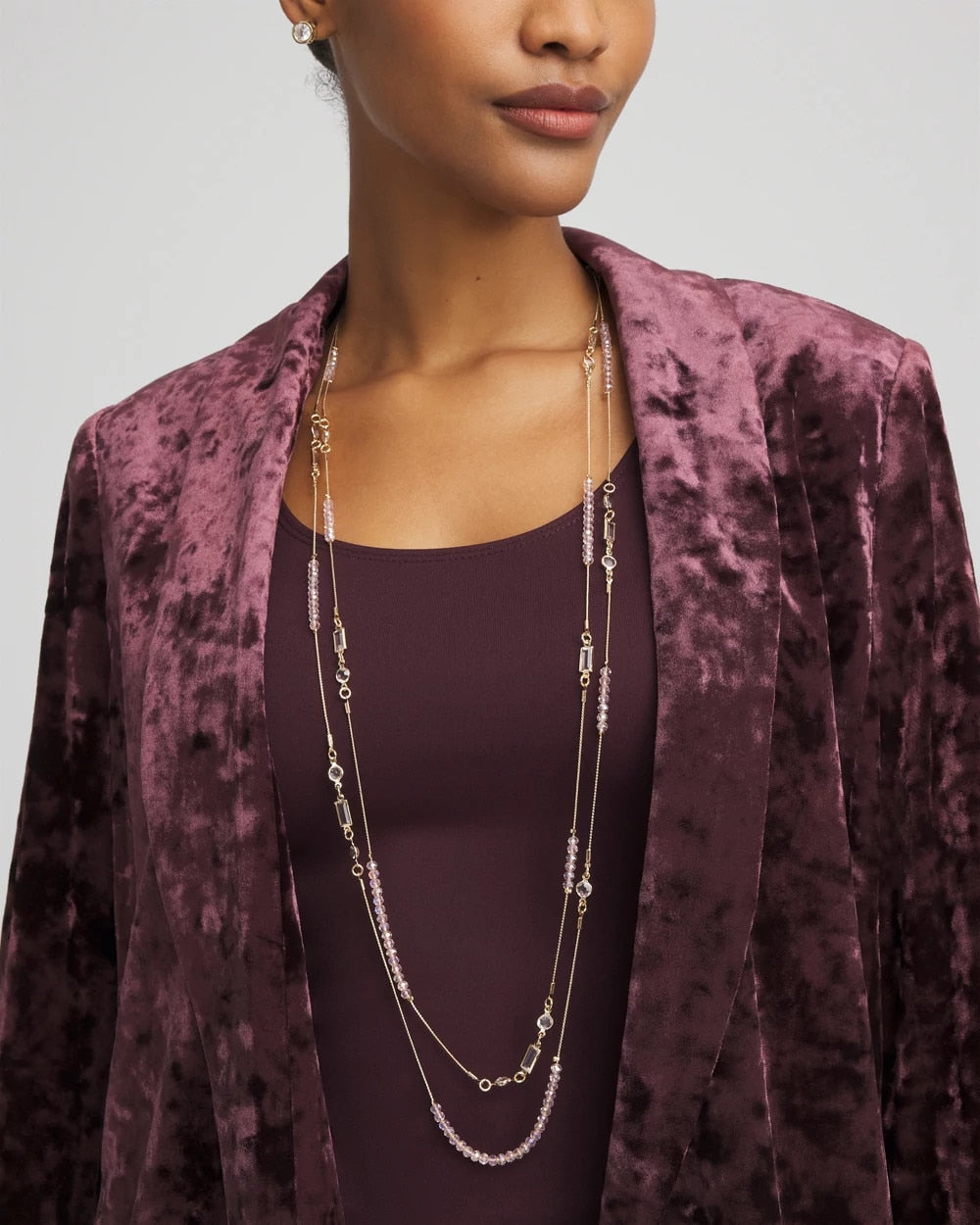 Chico's Discount - Pink Double-Strand Necklace Pink