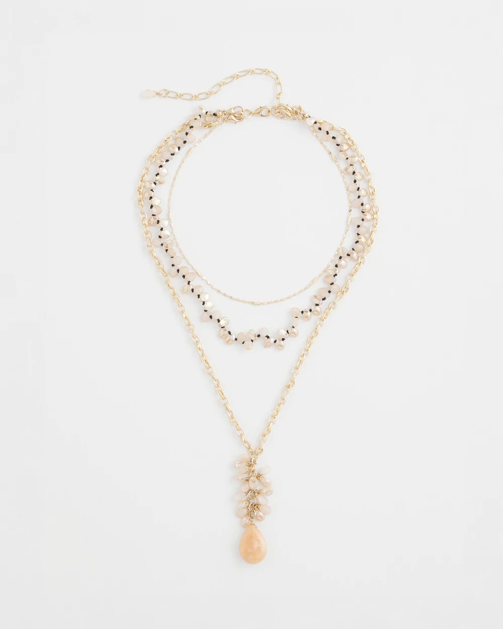 Chico's Sale - Convertible Rose Quartz Pendant Necklace Pale Pink