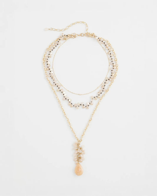 Chico's Sale - Convertible Rose Quartz Pendant Necklace Pale Pink