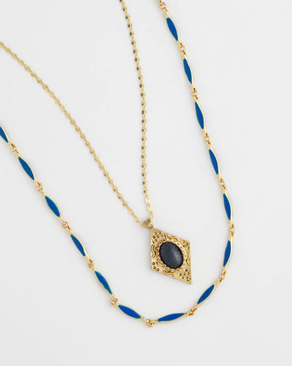 Chico's Quality - Double-Strand Sodalite Pendant Necklace Blue