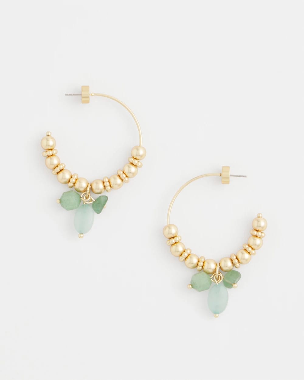 Chico's Special Offer - No Droop® Gem Beaded Hoop Earrings Gold