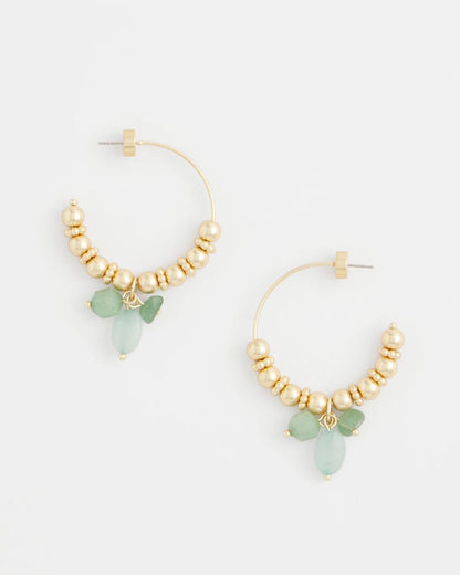 Chico's Special Offer - No Droop® Gem Beaded Hoop Earrings Gold