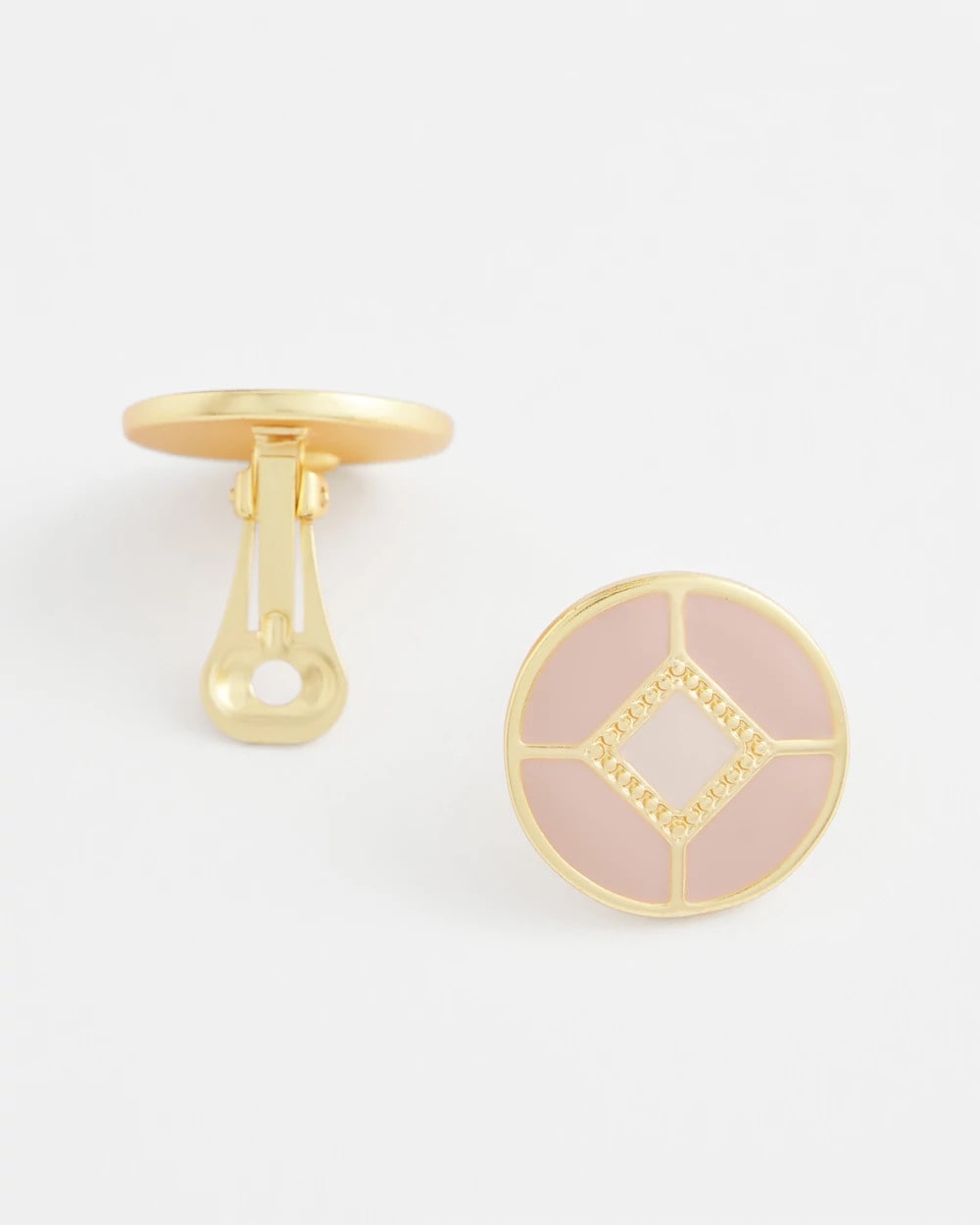 Chico's Popular - No Droop® Enamel Clip-On Earrings Pink