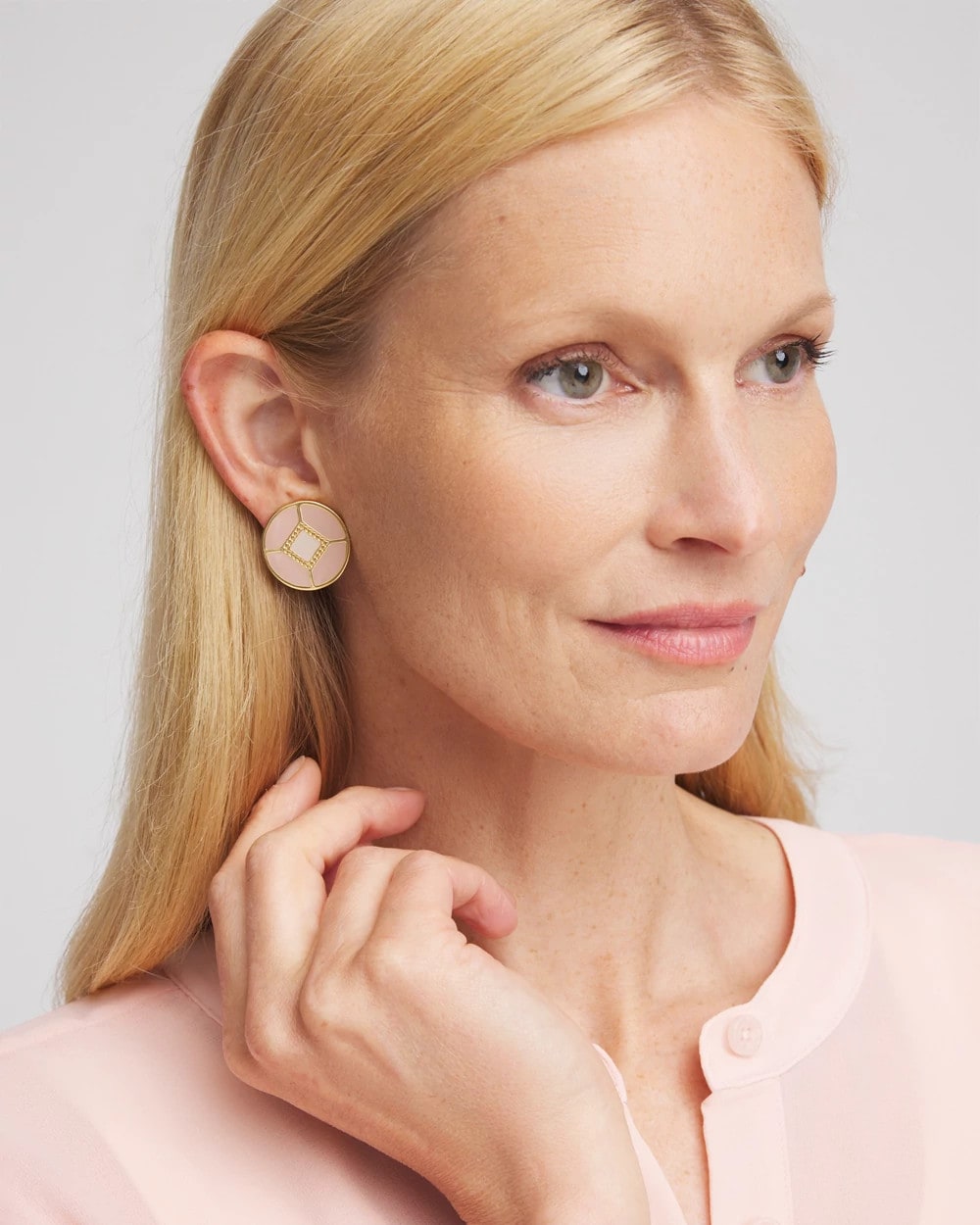 Chico's Popular - No Droop® Enamel Clip-On Earrings Pink