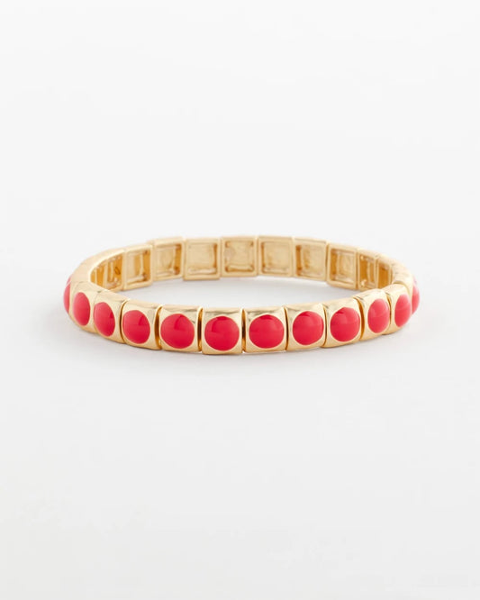 Chico's New - Bold Orange Goldtone Stretch Bracelet Orange