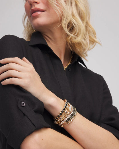 Chico's Trusted - Thread Wrapped Cuff Bracelet Black/Gold