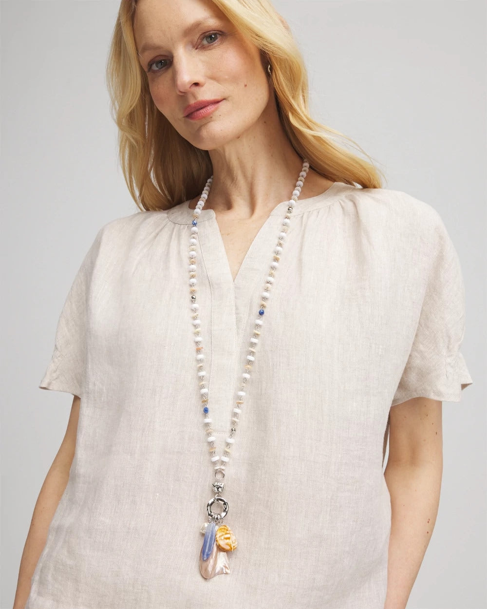 Chico's Trusted - Seashell Beaded Pendant Necklace Multi