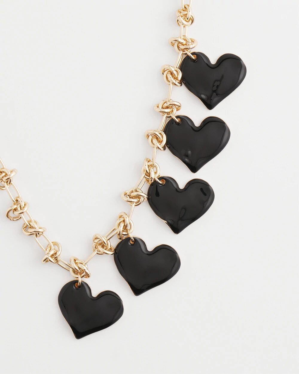 Chico's Trending - Black Heart Drop Off Necklace Black