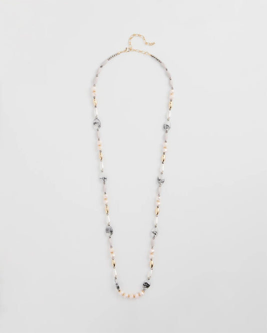 Chico's Latest - Pink Art Deco Beaded Necklace Pink