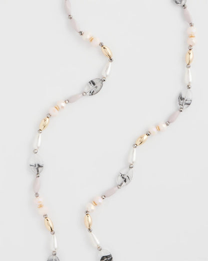 Chico's Latest - Pink Art Deco Beaded Necklace Pink