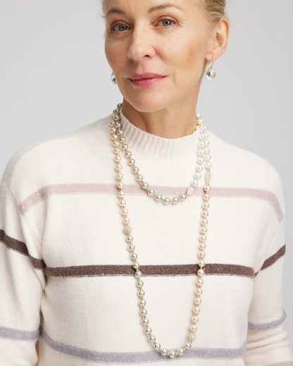 Chico's Featured - Art Deco Beaded Necklace Pink