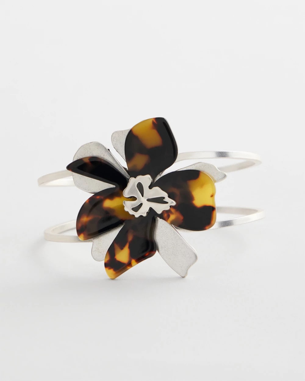 Chico's Sale - Tortoise Floral Hinge Bracelet Neutral