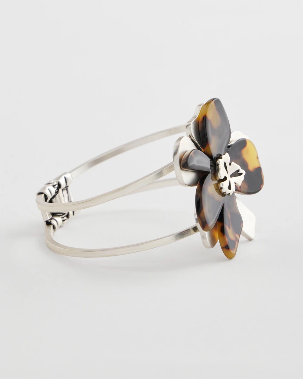 Chico's Sale - Tortoise Floral Hinge Bracelet Neutral