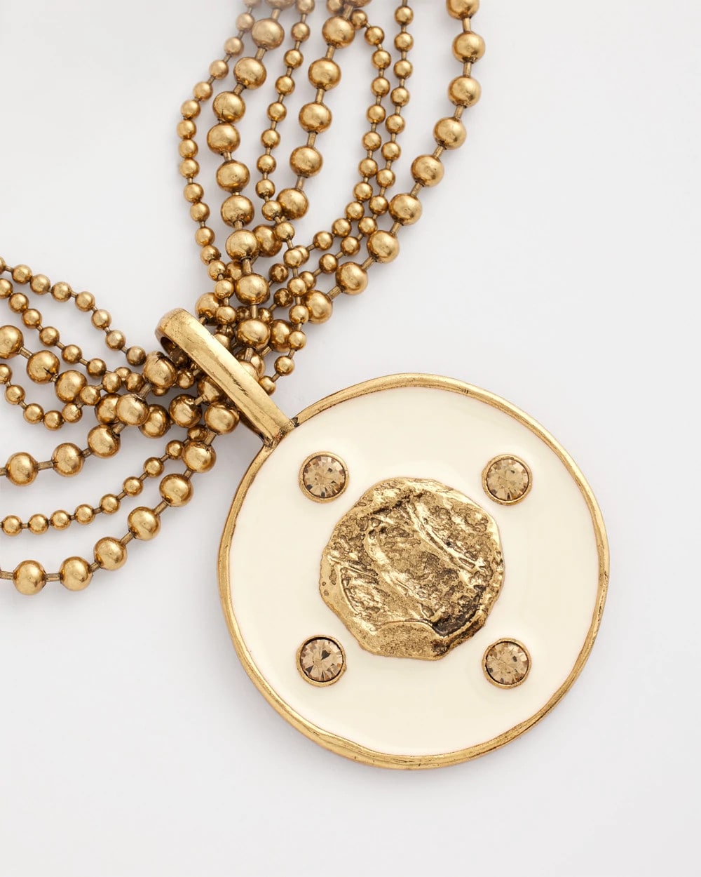 Chico's Latest - White Enamel Pendant Necklace White