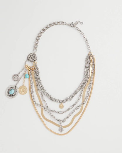 Chico's Latest - Equestrian Mixed-Metal Multistrand Necklace Mixed Metals