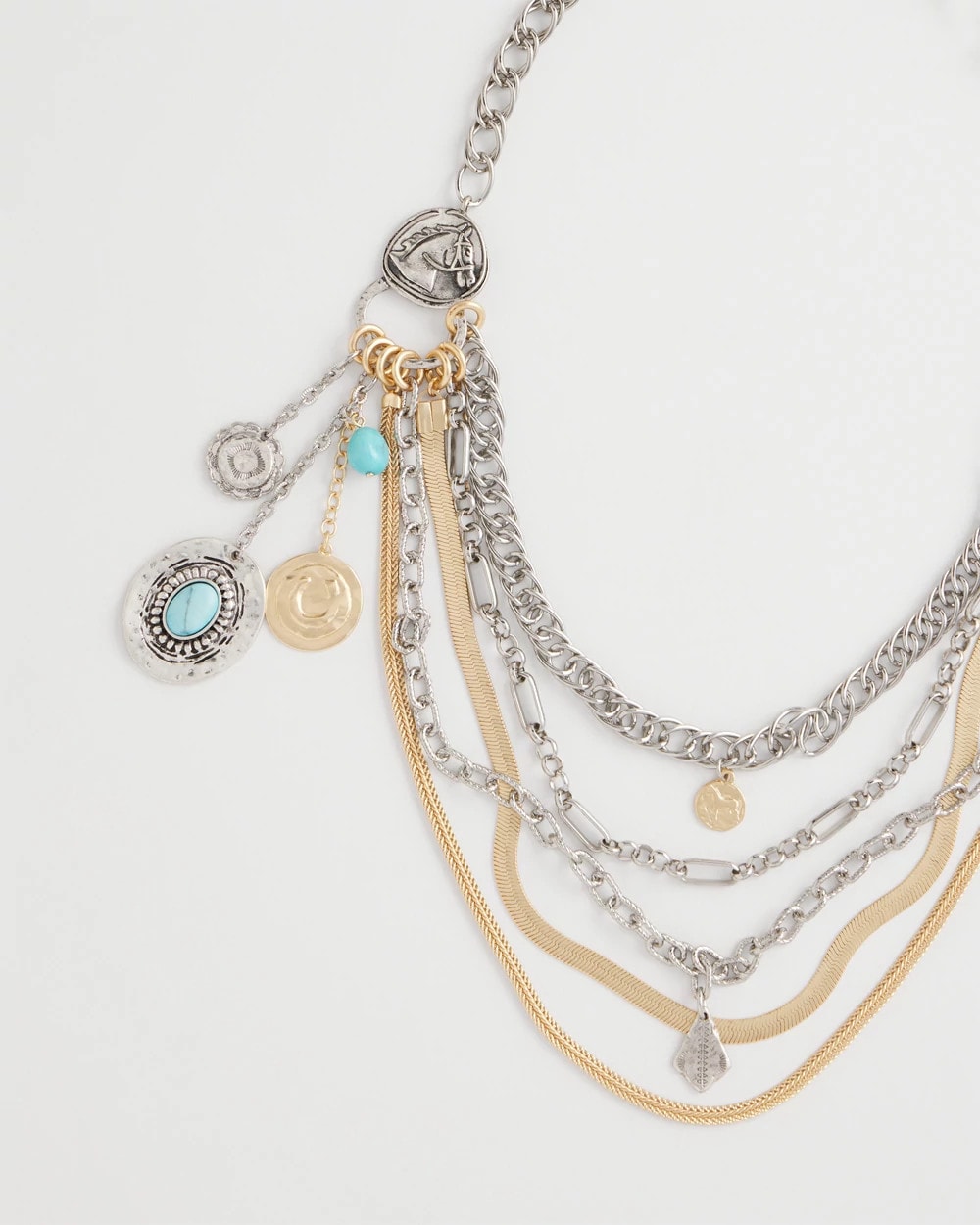 Chico's Latest - Equestrian Mixed-Metal Multistrand Necklace Mixed Metals