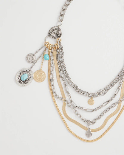 Chico's Latest - Equestrian Mixed-Metal Multistrand Necklace Mixed Metals
