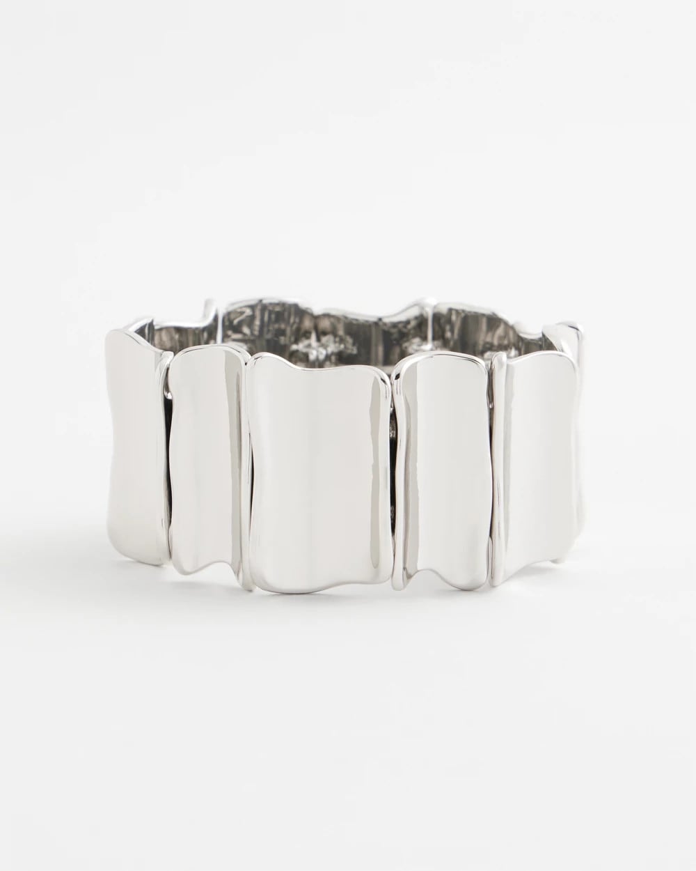 Chico's Best Price - Silvertone Wave Stretch Cuff Bracelet Silver