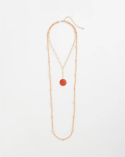 Chico's Featured - Convertible Beaded Pendant Necklace Orange