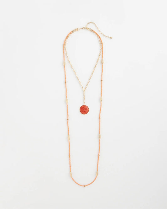 Chico's Featured - Convertible Beaded Pendant Necklace Orange