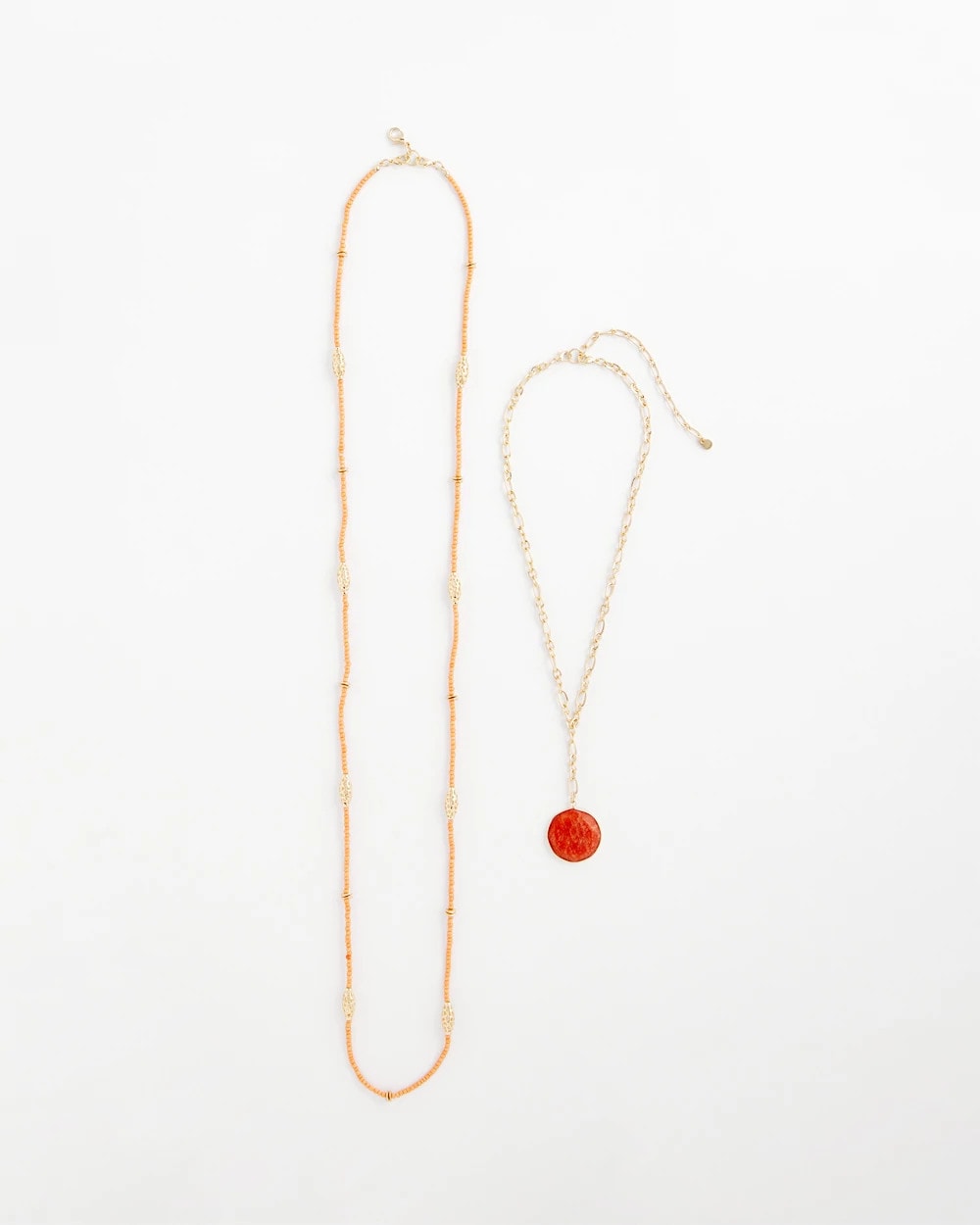 Chico's Featured - Convertible Beaded Pendant Necklace Orange