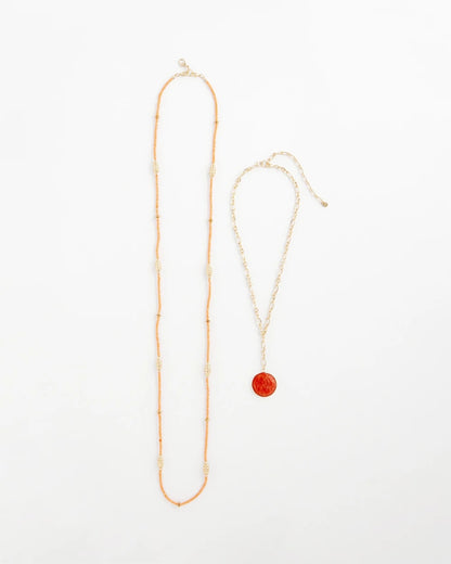 Chico's Featured - Convertible Beaded Pendant Necklace Orange