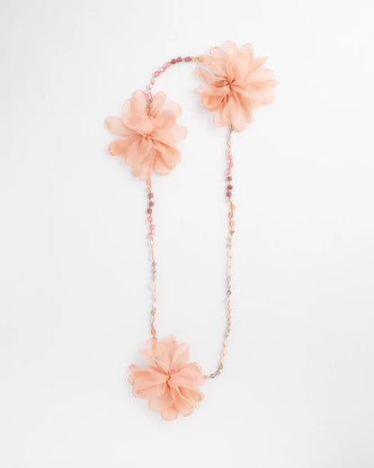 Chico's Popular - Pink Floral Aventurine Long Single Necklace Pink