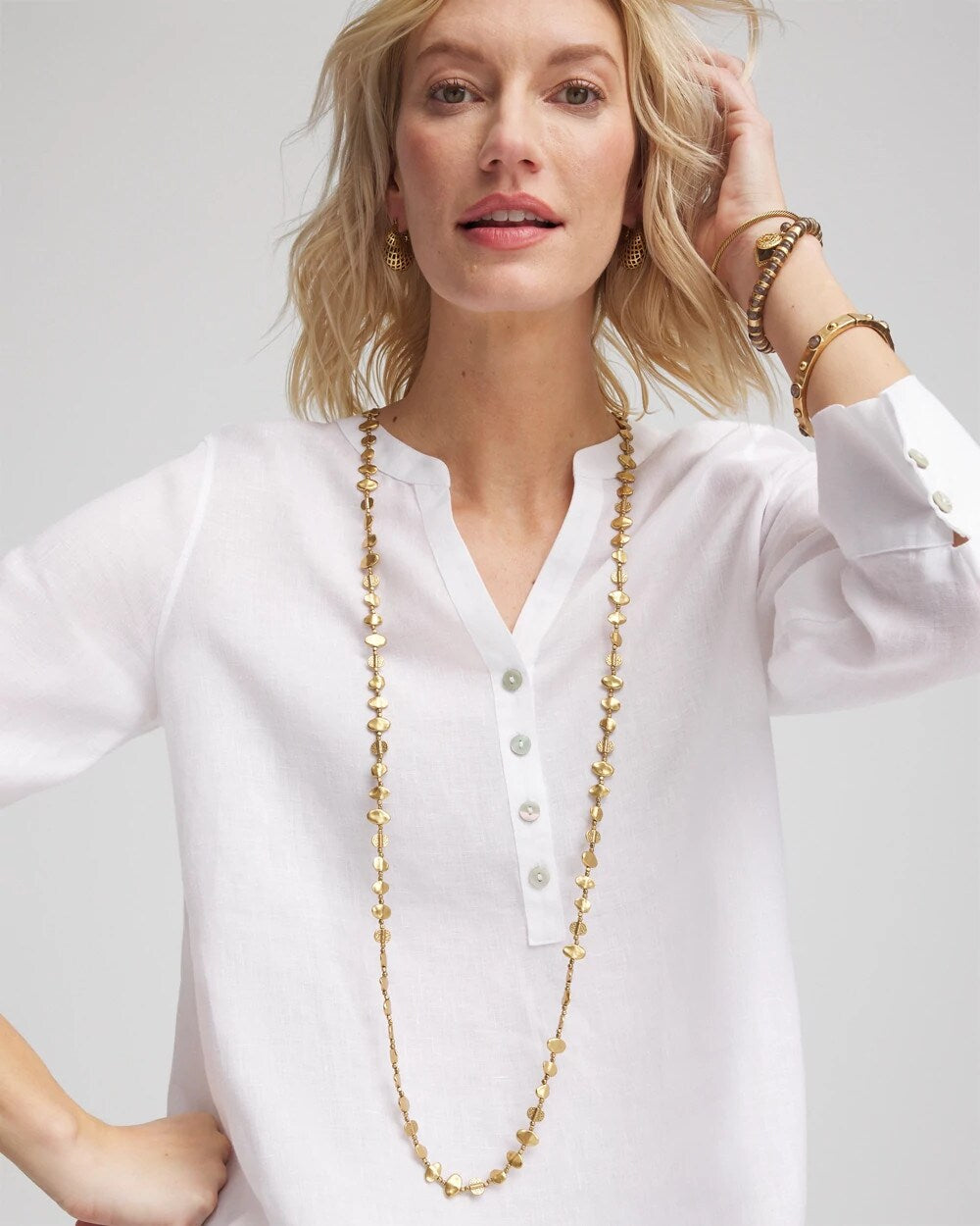 Chico's Recommended - Gold Nugget Single Strand Necklace Gold