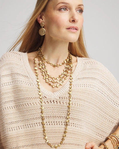 Chico's Recommended - Gold Nugget Single Strand Necklace Gold