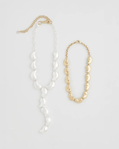 Chico's Trusted - Convertible Mixed-Metals Y-Necklace Mixed Metals