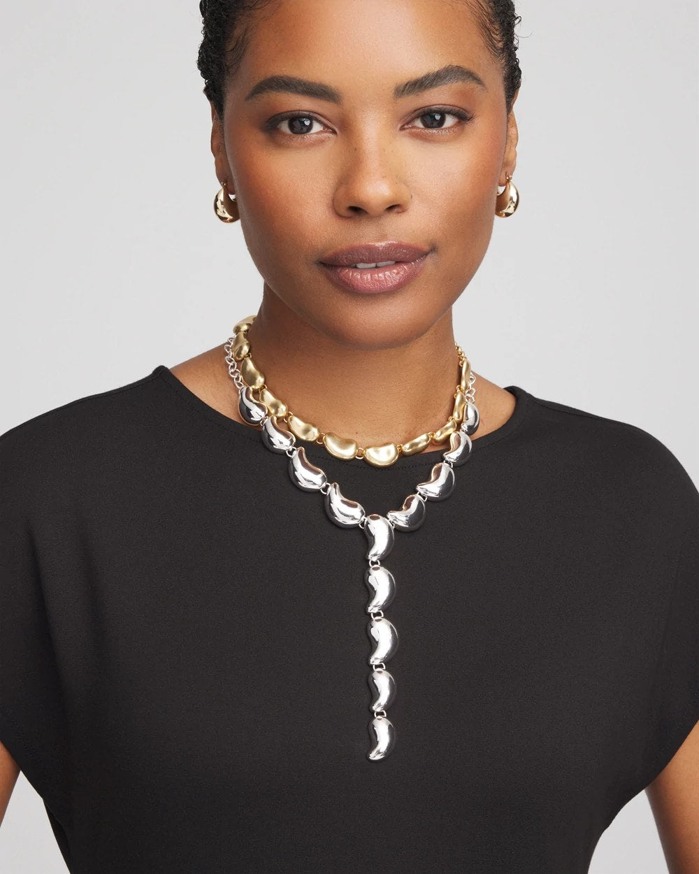 Chico's Trusted - Convertible Mixed-Metals Y-Necklace Mixed Metals