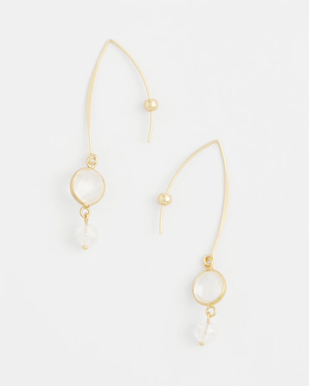 Chico's Signature - No Droop® Quartz Crystal Threader Earrings Gold