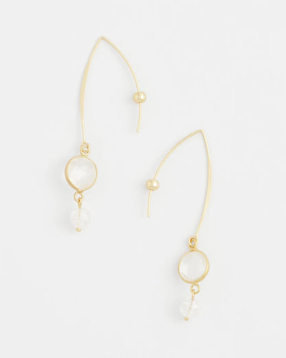 Chico's Signature - No Droop® Quartz Crystal Threader Earrings Gold