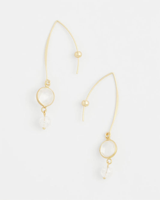 Chico's Signature - No Droop® Quartz Crystal Threader Earrings Gold
