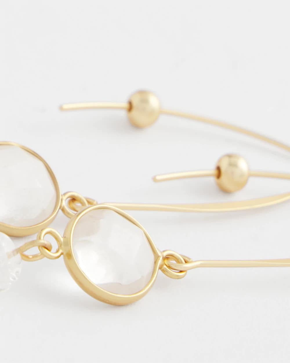 Chico's Signature - No Droop® Quartz Crystal Threader Earrings Gold