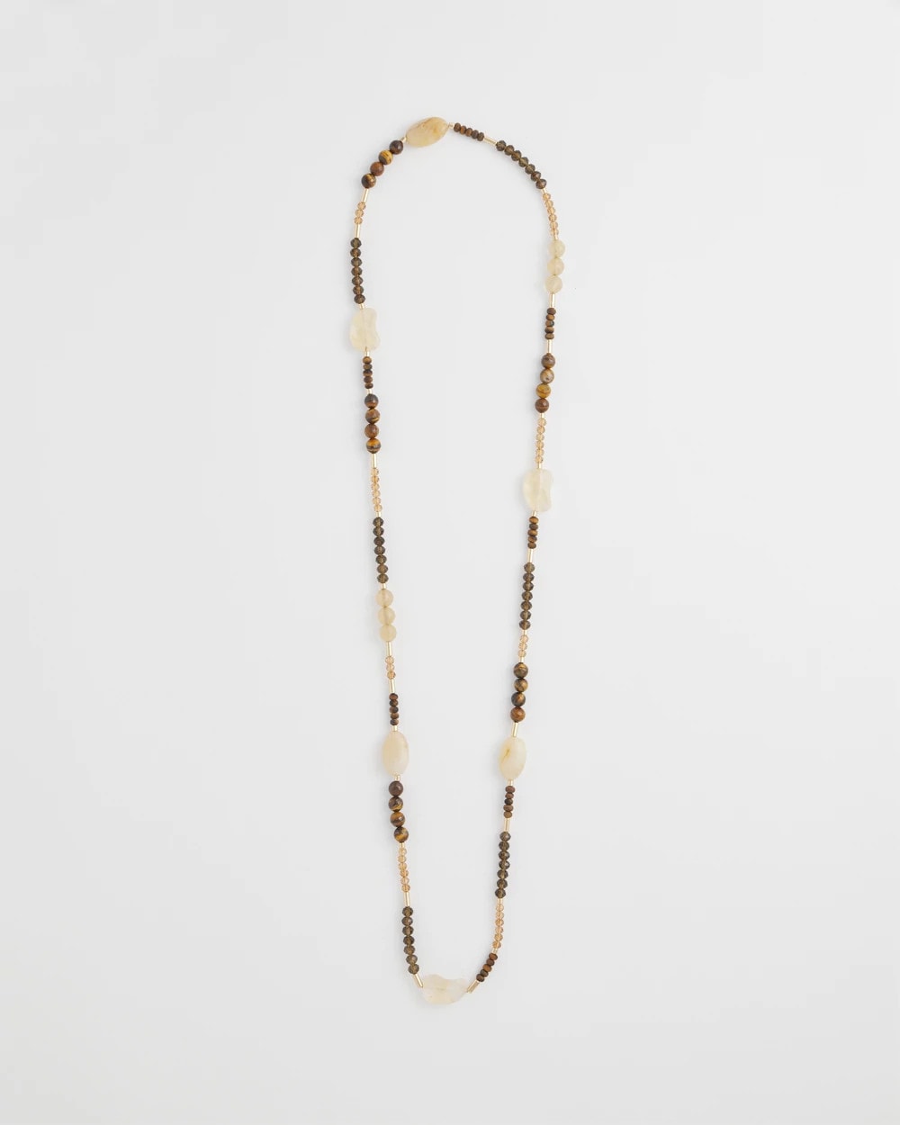Chico's Everyday - Tiger's Eye Single-Strand Necklace Neutral