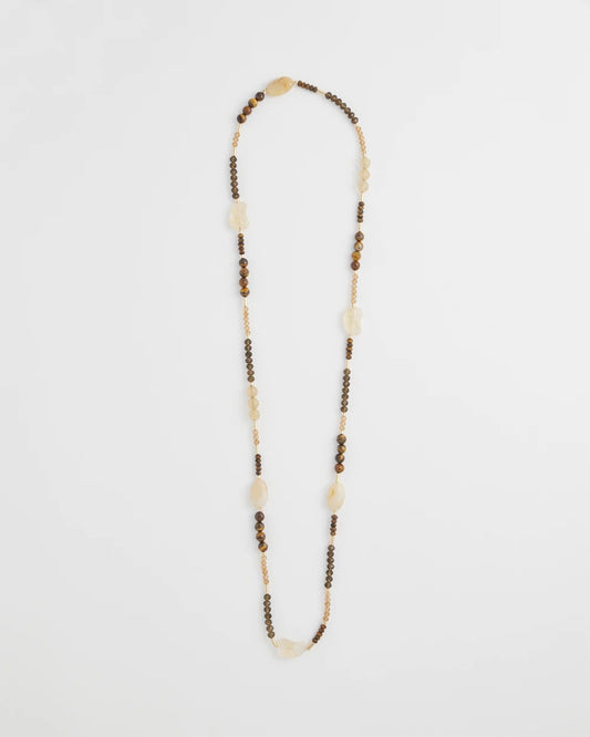 Chico's Everyday - Tiger's Eye Single-Strand Necklace Neutral