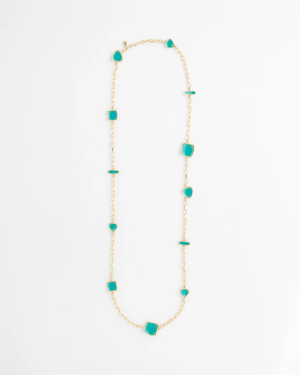 Chico's New - Gold Tone Single-Strand Necklace Blue