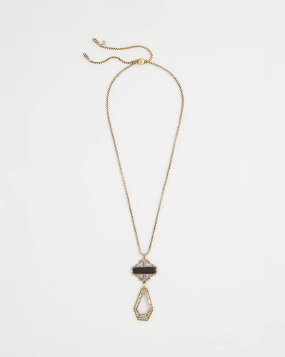 Chico's Value - Adjustable Amulet Pendant Necklace Black/Gold