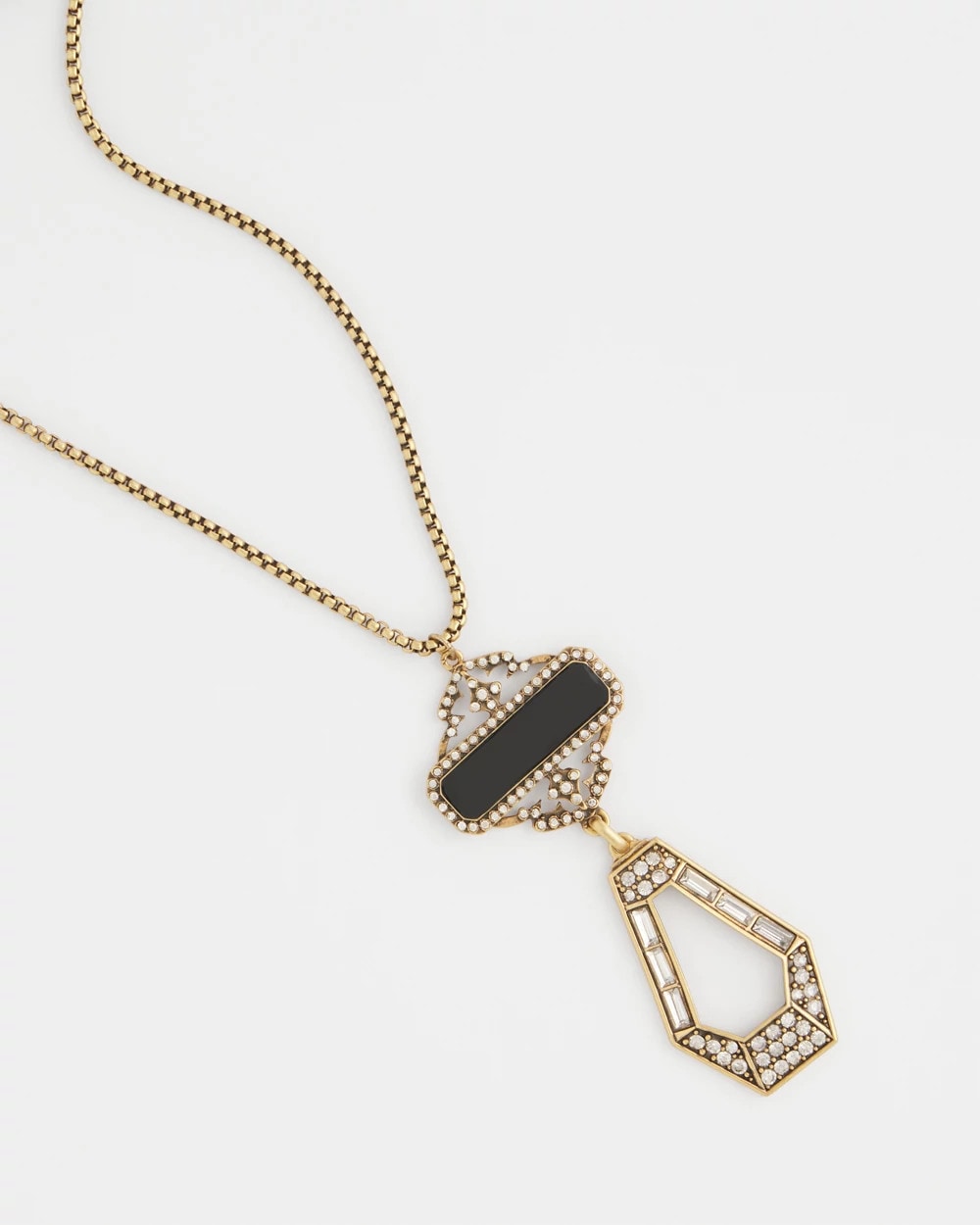 Chico's Value - Adjustable Amulet Pendant Necklace Black/Gold