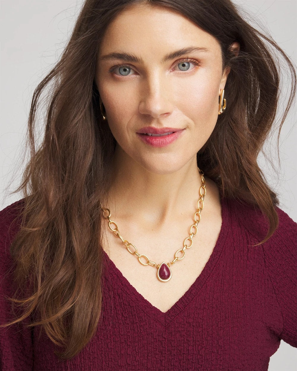 Chico's Hot Sale - Convertible Three-Strand Stone Pendant Necklace Purple