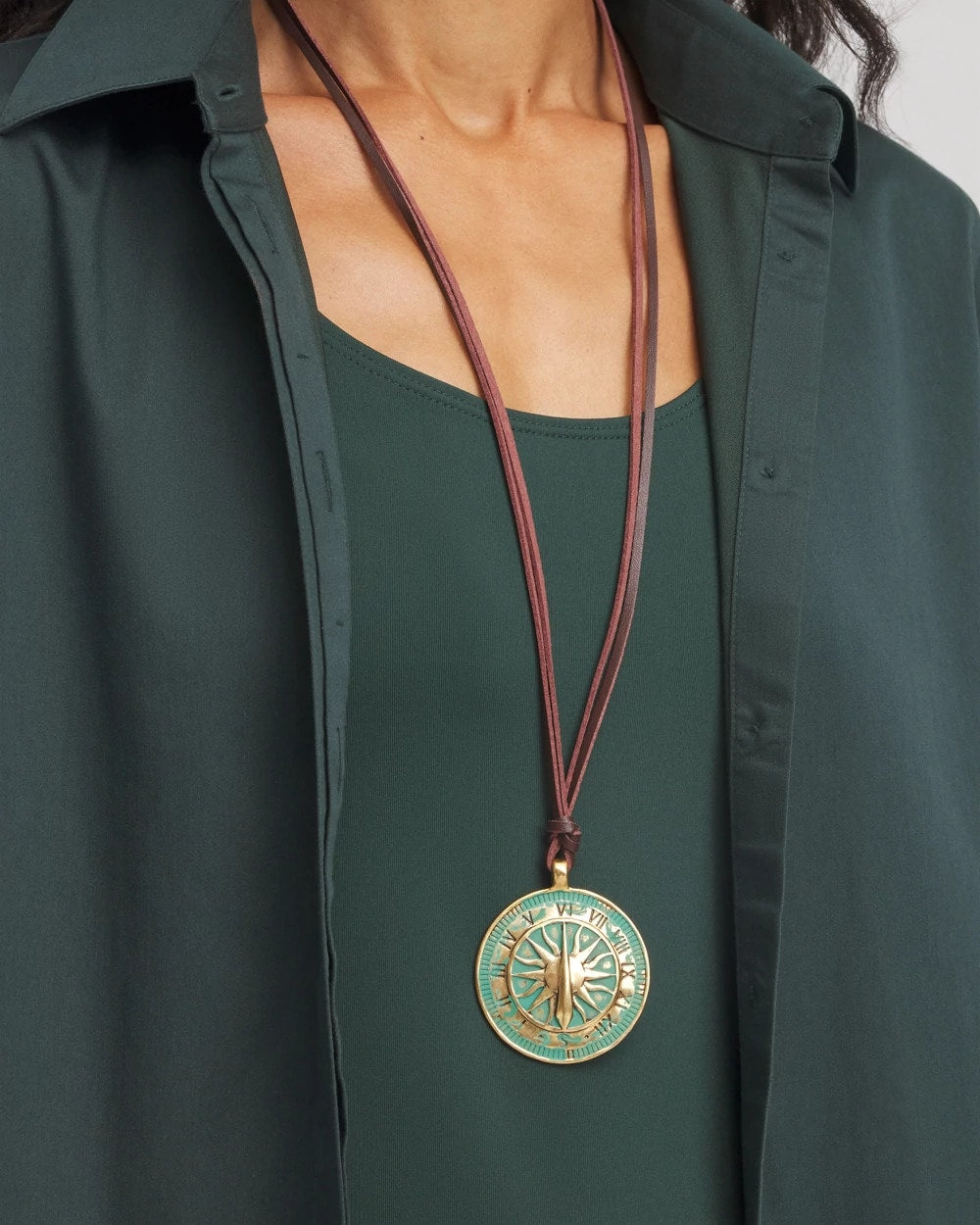 Chico's Trusted - Sundial Medallion Pendant Turquoise